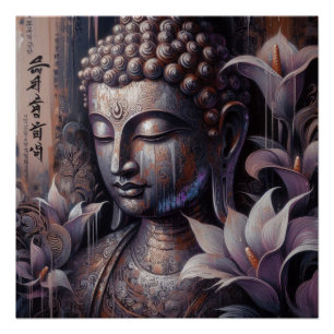 POSTER PEINTURE VISAGE BUDDHA #7