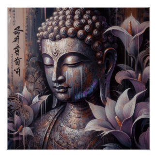 POSTER PEINTURE VISAGE BUDDHA #7