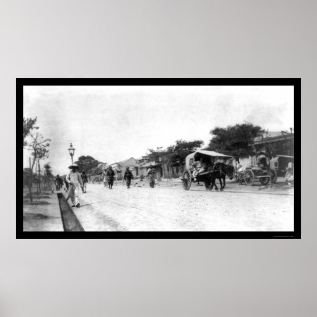 Poster Pékin, Chine Street Scène 1911 (Devant)
