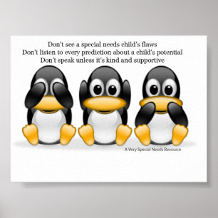 Poster Penguin pour besoins spéciaux