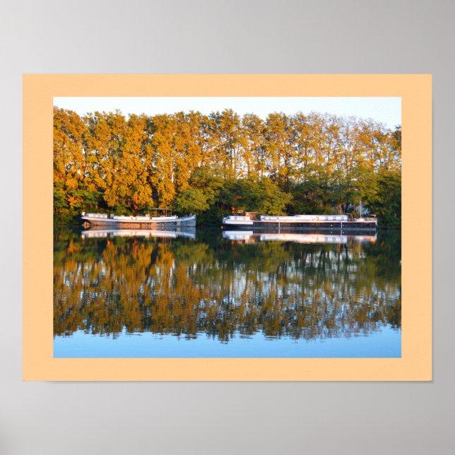 Poster Péniches sur le Rhône, France (Devant)