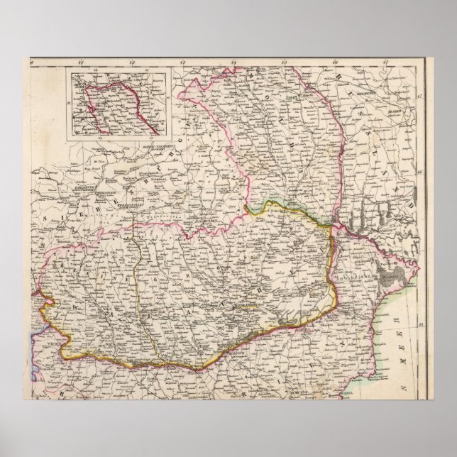 Poster Péninsule balkanique, Turquie, Roumanie (Devant)