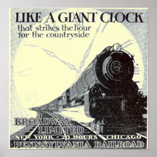 Poster Pennsylvania Railroad Broadway Limited 1929