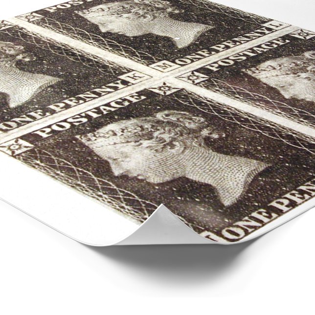Poster - Penny Black Postage Timbres (Coin)