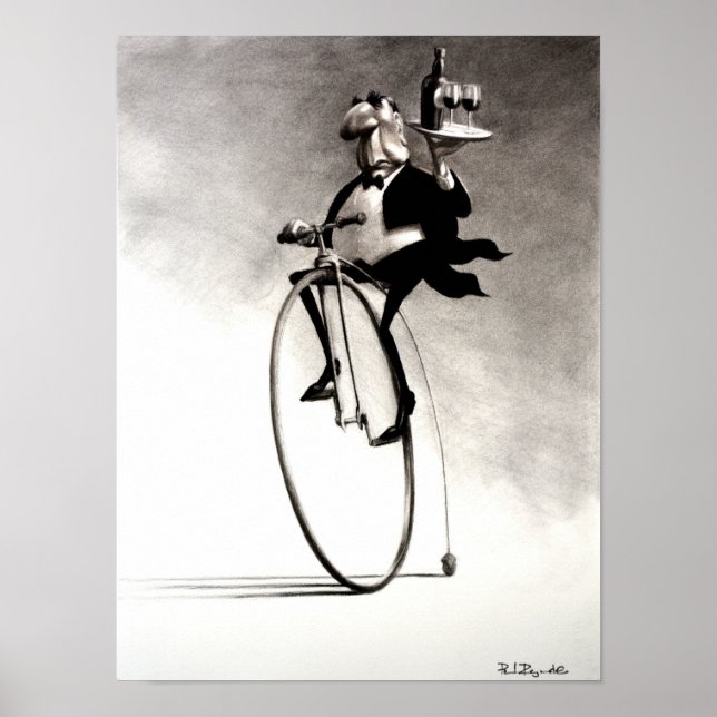 Poster Penny-Farthing-Waiter (Devant)