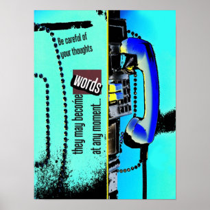 Poster pensées dans l'affiche de mots