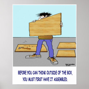 Poster PENSEZ EN DEHORS de l'affiche de BOÎTE