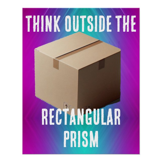 Poster Pensez en dehors du prisme rectangulaire (Devant)