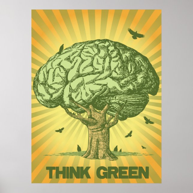 Poster Pensez Green Brain Tree (Devant)