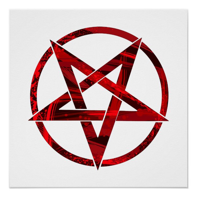 Poster Pentagramme du Diable Rouge (Devant)