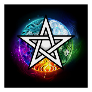 Poster pentagramme du Wiccan