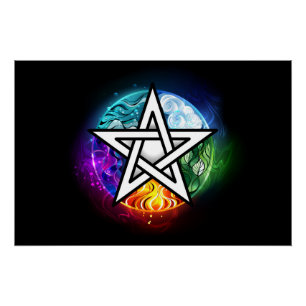 Poster pentagramme du Wiccan