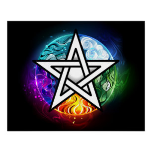 Poster pentagramme du Wiccan