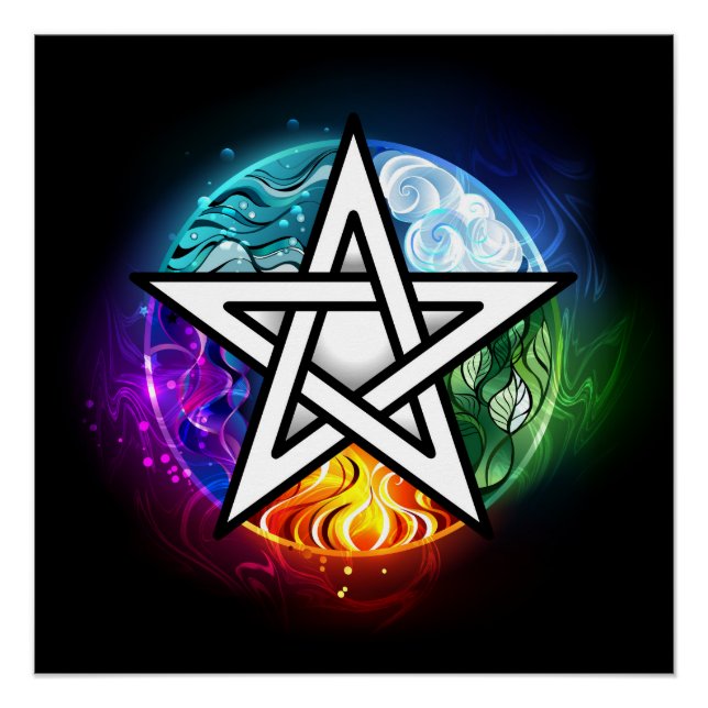 Poster pentagramme wiccan (Devant)