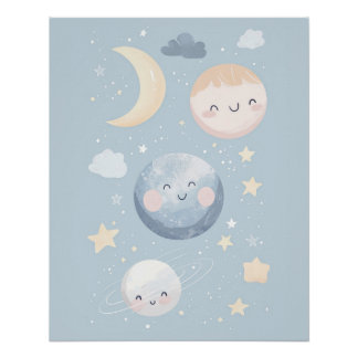 Poster pépinière murale, gravures de salle d'enfants, déc