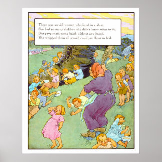 Poster Pépinière vintage Print - Il Y Avait Une Vieille F