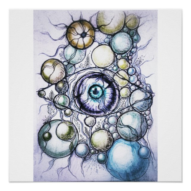 Poster Perception oculaire neurographique abstraite (Devant)