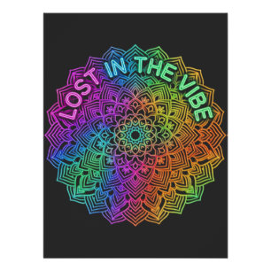 Poster Perdu dans la Mandala Graphique Néon Arc-en-Ciel V