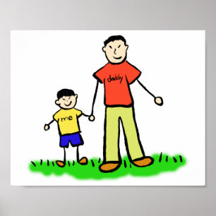 Poster Père et Fils Personnalité Personnalité Famille Per