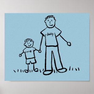 Poster Père et Fils Personnalité Personnalité Famille Per