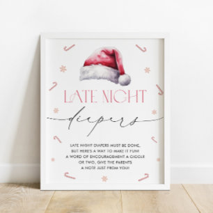 Poster père Noël Baby Christmas Late Night Diapers