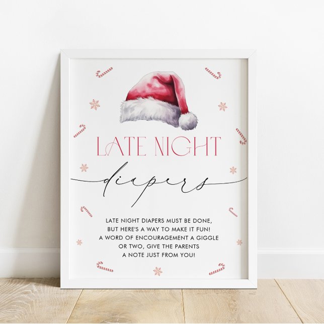 Poster père Noël Baby Christmas Late Night Diapers (Créateur téléchargé)