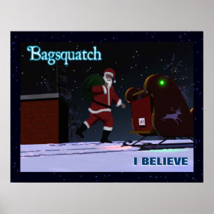 Poster Père Noël - Bagsquatch