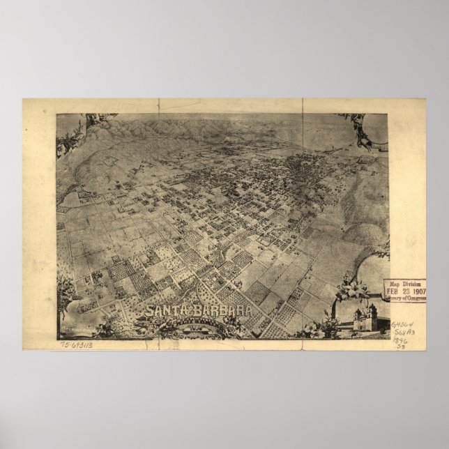 Poster Père Noël Barbara California 1896 Carte panoramiqu (Devant)