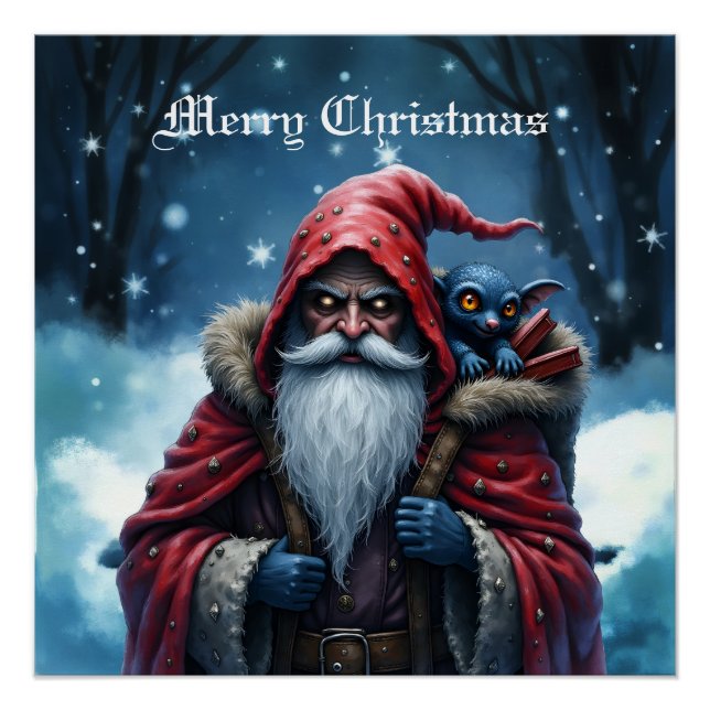 Poster Père Noël Frostbite et son elfe de malice. (Devant)