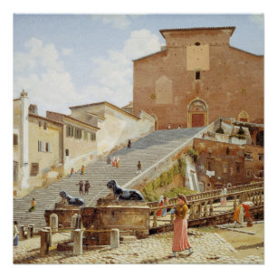 Poster Père Noël Maria à Aracoeli à Rome