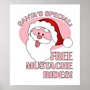 Poster père Noël Mustache Rides