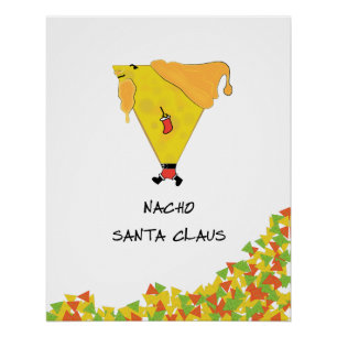 Poster Père Noël Nacho avec chips