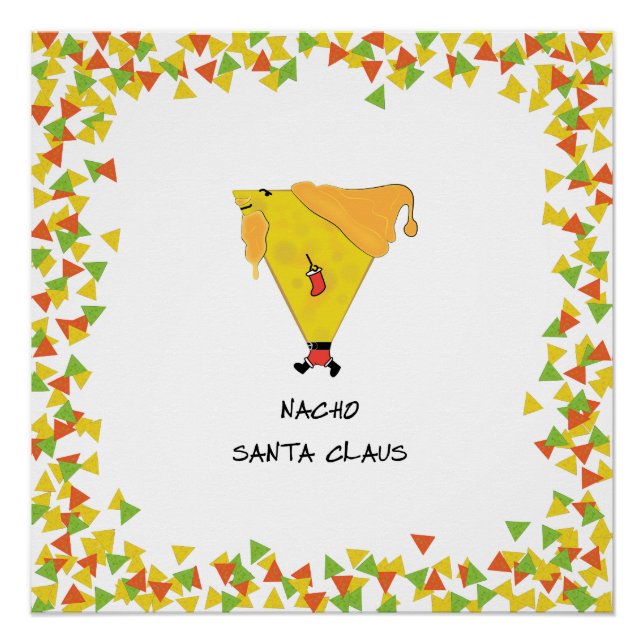 Poster Père Noël Nacho avec des Chips (Devant)