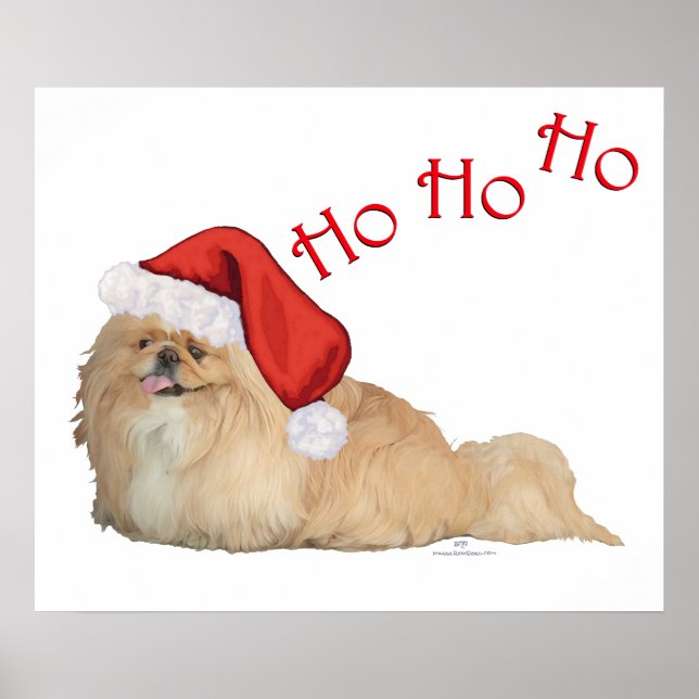 Poster Père Noël Pekingese (Devant)
