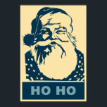 Poster Père Noël Pop art Joyeux Noël Ho Ho<br><div class="desc">Popart Joyeux Noël,  dans le style de la campagne d'Obama Hope,  un must have !</div>
