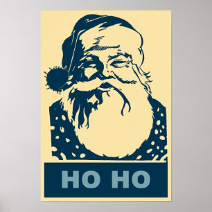 Poster Père Noël Pop art Joyeux Noël Ho Ho