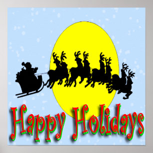 Poster père Noël Sleigh