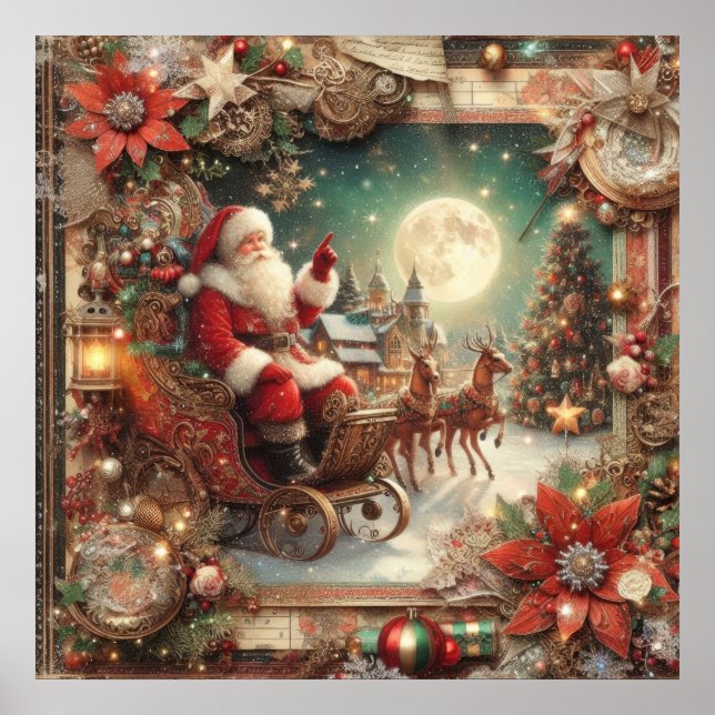 Poster Père Noël vintage (Devant)