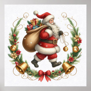 Poster Père Noël vintage