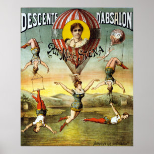 Poster Performance vintage de ballon et de trappée