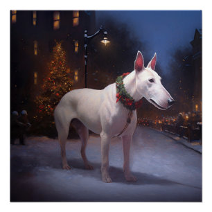 Poster Période de fêtes de Noël du Bull Terrier
