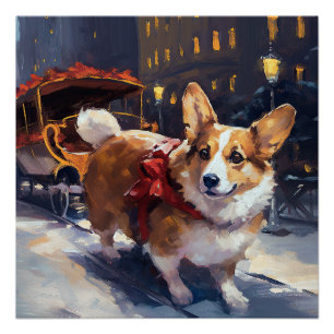 Poster Période festive de Noël Corgi