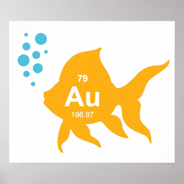 Poster Periodic Table Elemental Gold Fish (Devant)