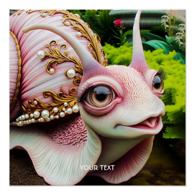 Poster Perles d'escargot rose Imaginaire (Devant)