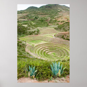 Poster Pérou, Moray. Laboratoire agricole de Moray Incan