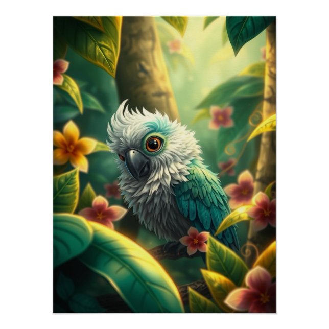 Poster Perroquet coloré Imaginaire (Devant)