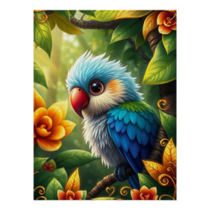 Poster Perroquet coloré Imaginaire