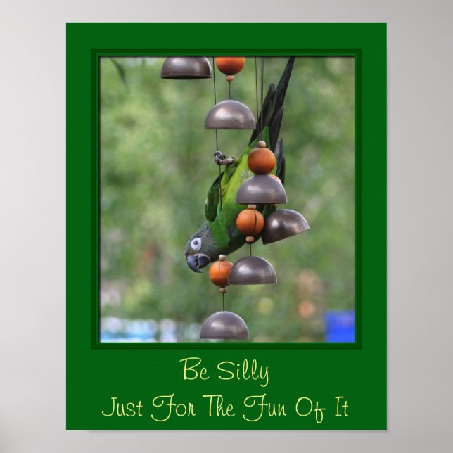 Poster Perroquet de citation inspirante sois idiot (Devant)