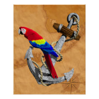 Perroquet Tropical Et Ancre