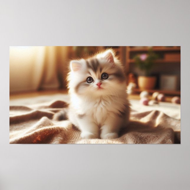 Poster Persian Kitten - Fourrure molle et grands y (Devant)